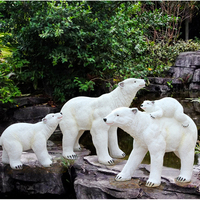 Statue d'ours en résine de Noël sur mesure, taille réelle, ours polaire, sculpture d'animaux pour la décoration de paysage hivernal