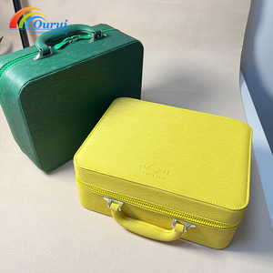Luxury 8-Slot PU Leather <b>Watch</b> Storage <b>Case</b>, Portable Zippered <b>Watch</b> Organizer Box with Handle for Travel & Display - Product Image 1