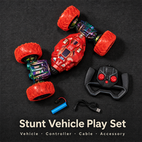 Mobil RC Xtreme Red Dual Mode Stunt Drifting, Rotasi 360 Derajat, Penggerak Dua Sisi, Lampu Menyala, Untuk Anak-Anak, Grosir