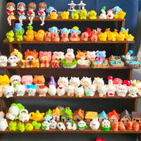 Collection de figurines en résine Kawaii en vrac : Capybara miniature, Grenouille, Lune, Couple, Mouton, Maison, Champignon, Étang, Panda, Cochon, Éléphant