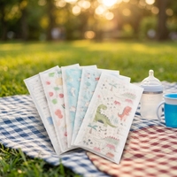 Bavoirs jetables pour bébé, imperméables, avec poche anti-miettes, doux et résistants aux fuites, en polyester/coton, utilisables en toutes saisons