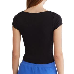 ผู้ผลิตเสื้อยืดแฟชั่นผู้หญิงแบบครอป ผลิตจากโพลีเอสเตอร์ถัก สไตล์วินเทจ ราคาถูก ลายพิมพ์ 3 มิติ สำหรับฤดูร้อน ขายส่ง - Product Image 5