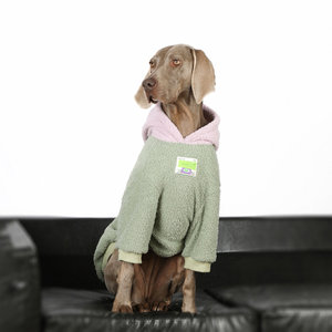 Qiqu เสื้อฮู้ดสำหรับสุนัขขนแกะมีฮู้ดดีไซน์ใหม่ออกแบบได้ตามต้องการเสื้อผ้าสุนัขขนาดใหญ่ - Product Image 3