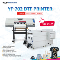 FORTUNE A1 Printer DTF dengan bubuk goyang Film pigmen tinta kaus mesin cetak dengan i3200 pencetak DTF