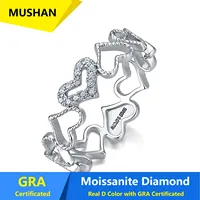 MUSHAN Luxus-Schmuck 925 Sterling Silber Ringband für Damen GRA-Zertifizierter Moissanit Diamant Smaragd D-Farbe Ringe Feiner Schmuck