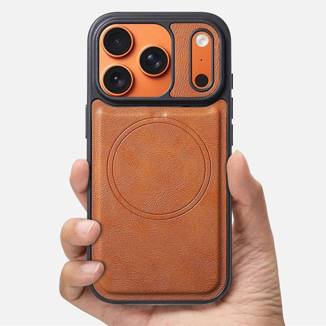 2026 Luxury Business PU Leather Magnetic Shockproof Case for iPhone 17 Air 16 15 13 14 12 Pro Max Plus Wireless Charge Cover