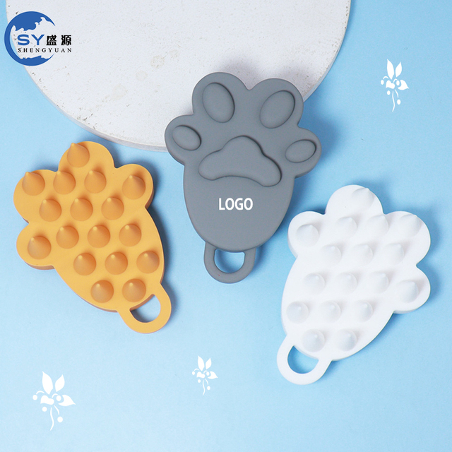 Wholesale Cute Cat's Claw Shape Soft Silicone Detangling Hair Brush Head Scalp Massager Scrubber Care Shampoo Brush