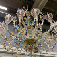 Style européen Long lustre en cristal Durable élégant pour Villa hall d'hôtel bâtiment moyen hall salon escalier plafond