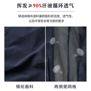 Chaleco de seguridad reflectante, azul marino, poliéster fino, con cremallera frontal, ropa de trabajo de uso diario - Product Image 5