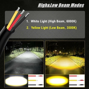 Faro LED 4x4 <span class=keywords><strong>de</strong></span> 3 pulgadas blanco/ámbar <span class=keywords><strong>para</strong></span> motocicleta, luz <span class=keywords><strong>de</strong></span> trabajo, antiniebla, DRL <span class=keywords><strong>para</strong></span> coche/camión/ATV - Product Image 6