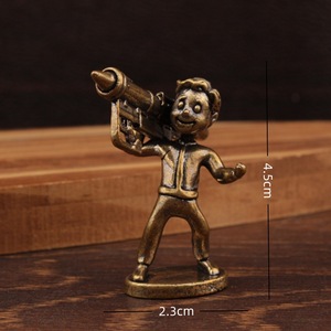 <b>Retro</b> Brass Cannonball Boy Figurine Model Single-piece Package Living Room <b>Decorative</b> Ornament - Product Image 4