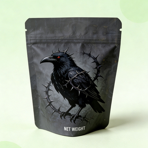 Nouvelle pochette verticale de style moderne 3,5g 7g en film polyester CPP pour emballage alimentaire, anti-odeur, refermable avec fermeture éclair, scellage 3 côtés, estampage à chaud, pour salades - Product Image 4