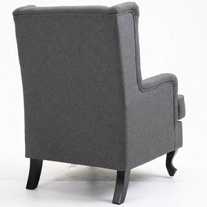 Contemporary Linen Fabric Wingback <strong>Arm</strong> <strong>Chair</strong> with <strong>Rocking</strong> and Stationary Legs - Product Image 4