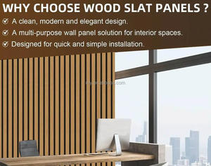 3000mm taille personnalisée placage de bois naturel insonorisé et décoratif panneau mural à lattes acoustiques droites panneau Akustik pour salon - Product Image 3