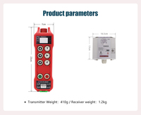 Control Remoto Industrial Inalámbrico de Doble Velocidad con Clasificación IP67, Transmisor y Receptor de Radio para Grúa Puente