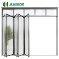 Porte pliante en aluminium à double vitrage avec stores en verre, système d'isolation thermique personnalisé, finition moderne Lukliving