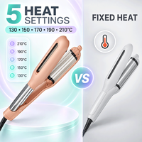 Pengeriting Rambut Adjustable PTC dengan Layar LCD Pengatur Suhu, Ukuran Barrel 23mm 28mm 33mm untuk Penggunaan di Rumah