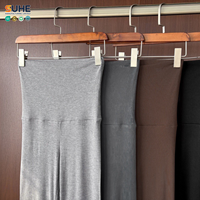 SUHE ODM Pantalon de yoga d'été pour femme, 91% Modal, taille haute élastique côtelée, pliable, coupe évasée, longueur intégrale, coupe bootcut, ample, 480g