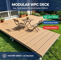Système de terrasse en WPC à hauteur réglable, emboîtable, imperméable, antidérapant, pour scène événementielle, jardin et patio