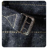 Jaket Denim Selvedge Kasar Berkualitas Tinggi dari Pabrik Denim Kustom LARSUR, Kancing Depan, Gaya Jepang, Gesper Paris, Jaket Jeans Selvedge Salvage