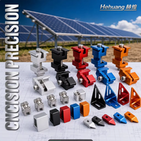 Pièces CNC en aluminium pour systèmes solaires : Serre-câble intermédiaire, Serre-câble d'extrémité, Clip de mise à la terre du module, Embout de rail, Support déflecteur de vent, Bloc d'arrêt de module