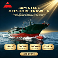 Chaloupe de pêche commerciale en acier pour haute mer, classe II, moteur 600 CV, à vendre