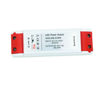 Entrée 100-240v 50/60hz Ac Dc 12v 2.5a 30 w sans scintillement adaptateur d'alimentation de pilote Led 24v 30 w avec prise Au Us Eu