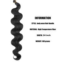 Extensions de cheveux en vrac à ondulations lâches, fibres haute température, cheveux à crocheter, ombré, 24 pouces de long, ondulations lâches pour tresses