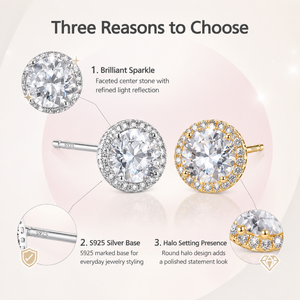 S925 Silver <b>Halo</b> Zircon Flower Shape Stud <b>Earrings</b> 18K Gold Plated Unisex Luxury Wedding Jewelry Wholesale - Product Image 5