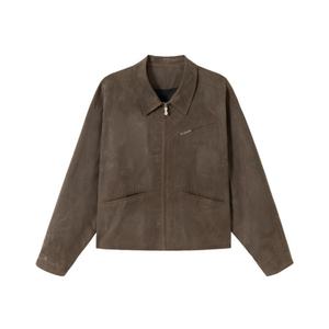 تصنيع الصين خمر الرقابة سحاب البضائع عالية الجودة طباعة مخصصة شاشة غسل ، سترة عمل جي إس إم - Product Image 1