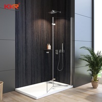 KKR Usine personnalisée Hôtel Villa Appartement Salle de bain Accessoires Murs Pierre Douche Surround Gris Blanc Marbre Douche Panneau mural