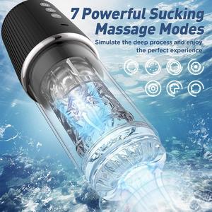 7-fach Stoß-, Rotations- und Vibrations-Stroker Sexmaschine <span class=keywords><strong>3</strong></span>-in-1 Männliches Sexspielzeug Saugvibrator Masturbator für Männer - Product Image 2