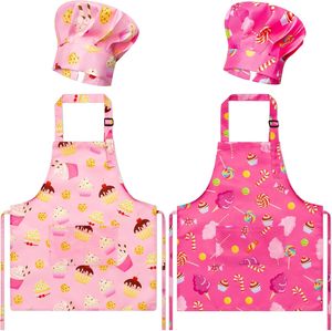 Ensemble <span class=keywords><strong>de</strong></span> tablier et chapeau <span class=keywords><strong>de</strong></span> <span class=keywords><strong>chef</strong></span> pour enfants, imperméable, réglable, unisexe, avec poche pour cuisiner et faire <span class=keywords><strong>de</strong></span> la pâtisserie - Product Image 3