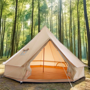 Grande tente cloche <span class=keywords><strong>en</strong></span> toile pliable, abri <span class=keywords><strong>yourte</strong></span> monocouche, une chambre, structure <span class=keywords><strong>en</strong></span> fer, trou pour poêle, pour camping extérieur et jardin - Product Image 6
