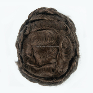 Men's Pu <b>Toupee</b> swiss Lace Front Thin Skin <b>Toupees</b> Human Indian Hair Unit for Men Hair Prosthesis Poly BIO Replacement System - Product Image 4