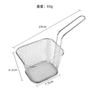 <b>Square</b> Mini Frying <b>Baskets</b> Wire Mesh Restaurant Fried Chicken Snack <b>Basket</b> 8 Pack - Product Image 3
