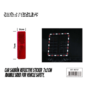 Autocollant réfléchissant pour selle de voiture, adhésif double face rouge 7x2cm pour la sécurité des véhicules - Product Image 1