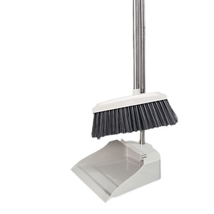 Ensemble balai et pelle épaissis avec manche en acier inoxydable, pelle en plastique durable, outil de nettoyage ménager - Product Image 1