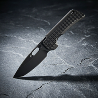 Couteau de poche pliant léger 107g en acier en poudre M390 de qualité supérieure, lame Drop Point, manche en alliage de titane antidérapant, motif CNC Frag