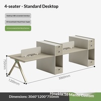 Bureau de bureau en acier, design moderne et simple, pour 2/4/6 personnes, avec rangement, mobilier commercial Mekia, garantie 5-10 ans
