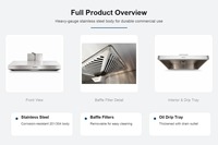Penghisap Asap Dapur Stainless Steel Model Tempel Dinding Single Motor 3 Kecepatan untuk Dapur Kecil