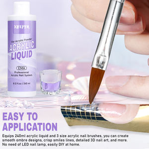 Customized Private Label <strong>Monomer</strong> <strong>Acrylic</strong> Nail Liquid 8.12 Oz <strong>Acrylic</strong> <strong>Monomer</strong> For Nails Extension With Nail Brush Dappen Dish - Product Image 5