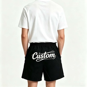 Shorts pour homme personnalisés avec cordon de serrage, 100% coton, décontractés, respirants, avec impression de logo sur le devant - Product Image 4
