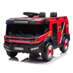 2024 más nuevo al por mayor niños policía eléctrica camión de bomberos control remoto niños coche camión de bomberos juguete 12V paseo en coche