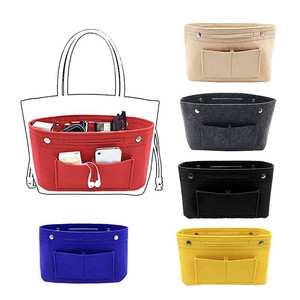 Customization Felt <strong>Handbag</strong> Organizer Luxury Purse Bag <strong>Insert</strong> Travel Cosmetic Bags Machine Cosmetic Bag Large Capacity Storage - Product Image 6