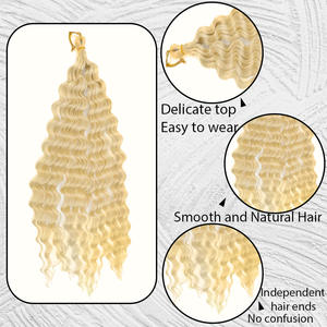 Extensions de cheveux synthétiques Kanekalon Deep Wave, perruque en fil résistant à haute température, queue de cheval pour toutes les formes de visage KG01 - Product Image 5