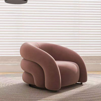 Fauteuil d'appoint moderne et durable en velours pour chambre, salon, appartement, hôtel, école, hôpital, villa - Siège individuel avec pieds en métal