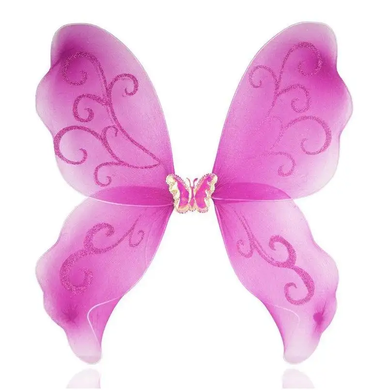 Decorazione con ali di fuoco enorme decorazione per donne e ragazze decorazione con piume in oro elettrico carnevale al Neon Butterfly ali di libellula