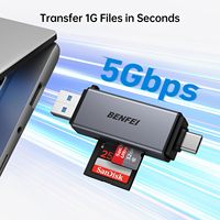 Lecteur de carte SD BENFEI, lecteur de carte multifonction 2 en 1 USB et USB Type-C SD TF, prend en charge OEM ou ODM