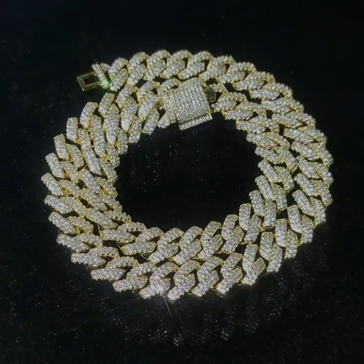 18k Gold Plated Stainless Steel Iced Out Hip Hop CZ Diamond